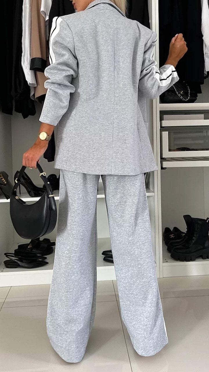 Women Casual Blazer Wide Leg Pants Matching Set