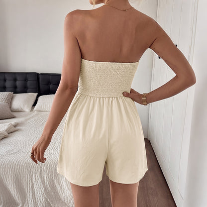 Strapless Romper Elegant Summer Tube Top Playsuit