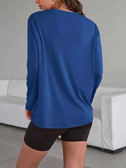 Women's Oversized Long Sleeve Crew Neck Boyfriend Tee