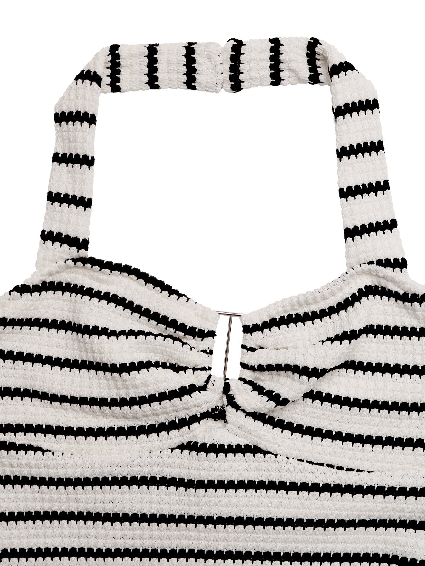 Trendy Halter Twist Striped Mini Dress Summer Casual Fit