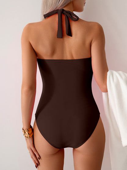 Customizable Women's Halter One-Piece Swimsuit Monokini