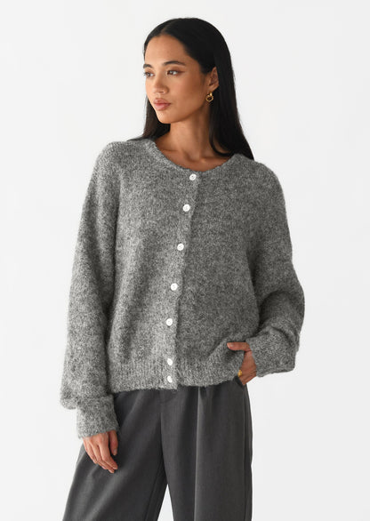 Soft Wool Blend Knit Cardigan Women Button Front Sweater