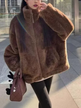 Women's Oversized Sherpa Fleece Winter Jacket
