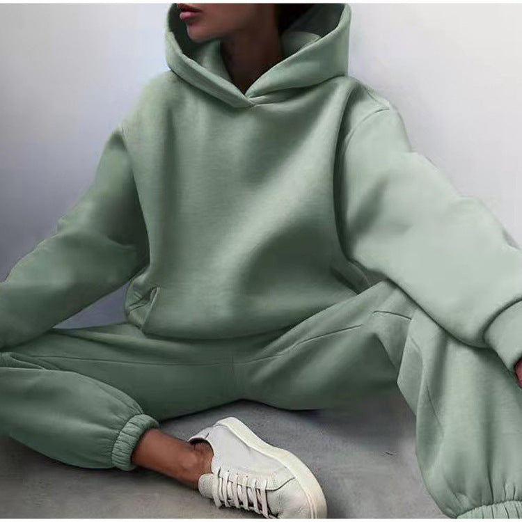Women's Fleece Hoodie Sweatpants Set Casual 2 Piece