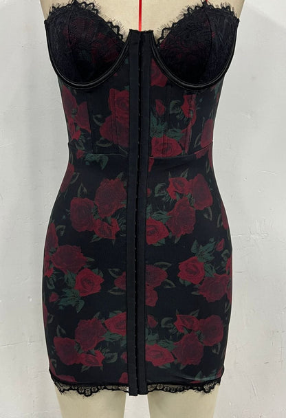 Sexy Leopard Corset Bodycon Mini Dress Strapless