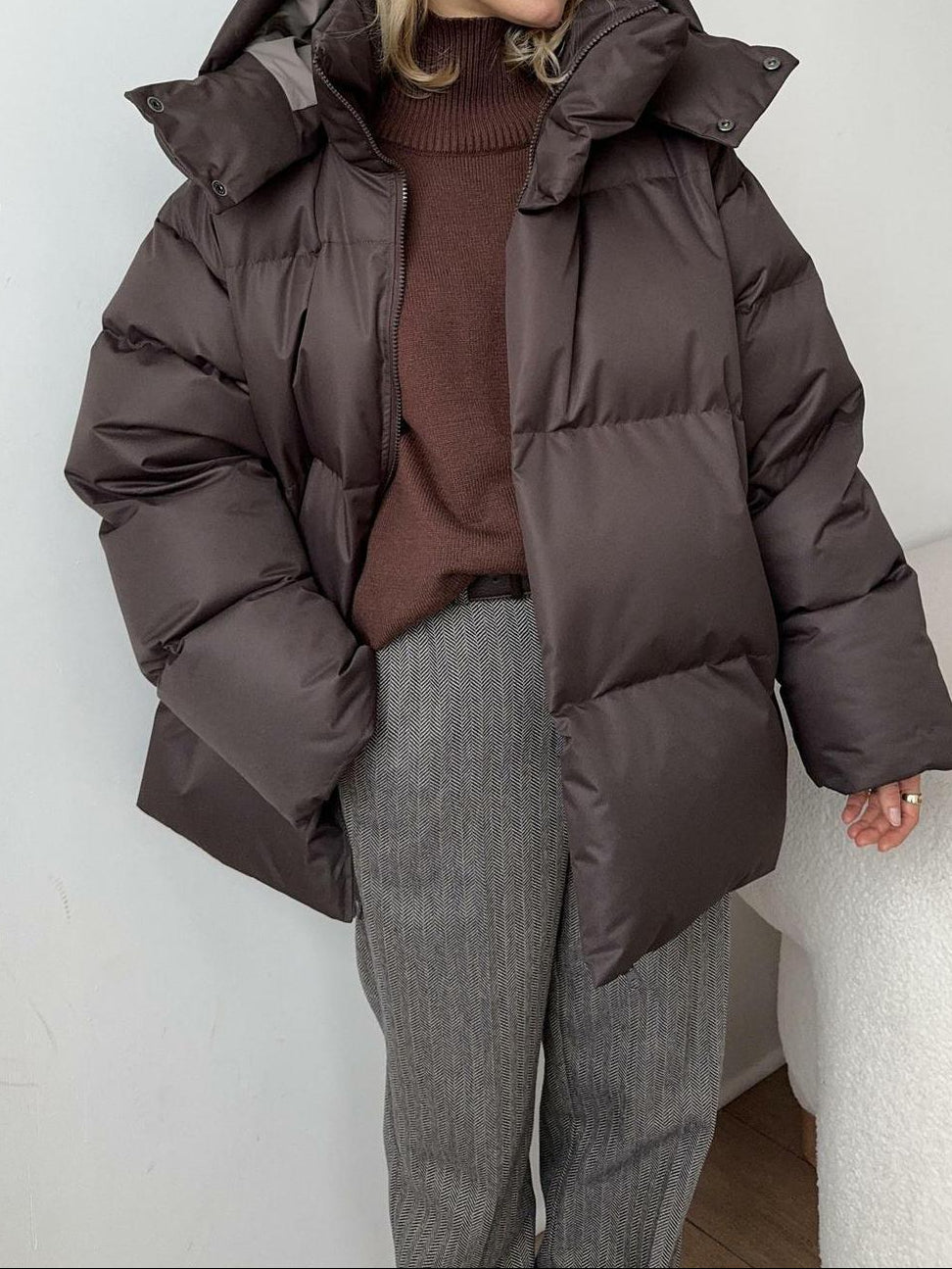 Women's Oversized Puffer Jacket Stand Collar Ultra Thick