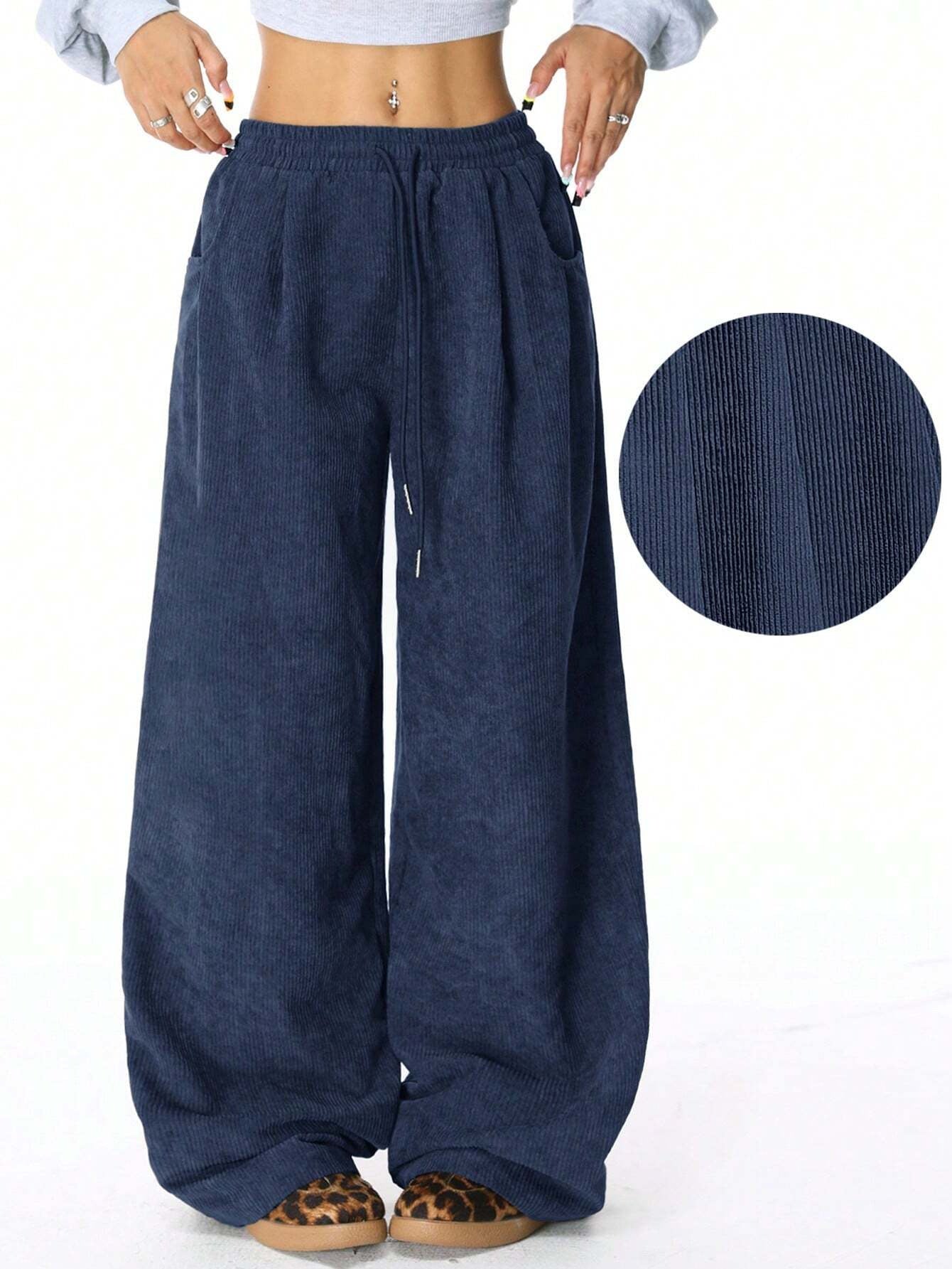Women's High Waist Wide Leg Drawstring Casual Lounge Pants