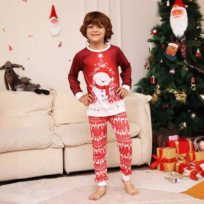 Cartoon Snowman Deer Parent-child Dress Printed Loungewear Christmas Pajamas