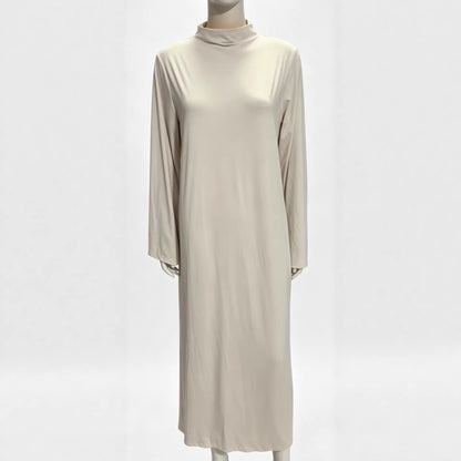 Women's Mock Neck Long Sleeve Knit Maxi Dress