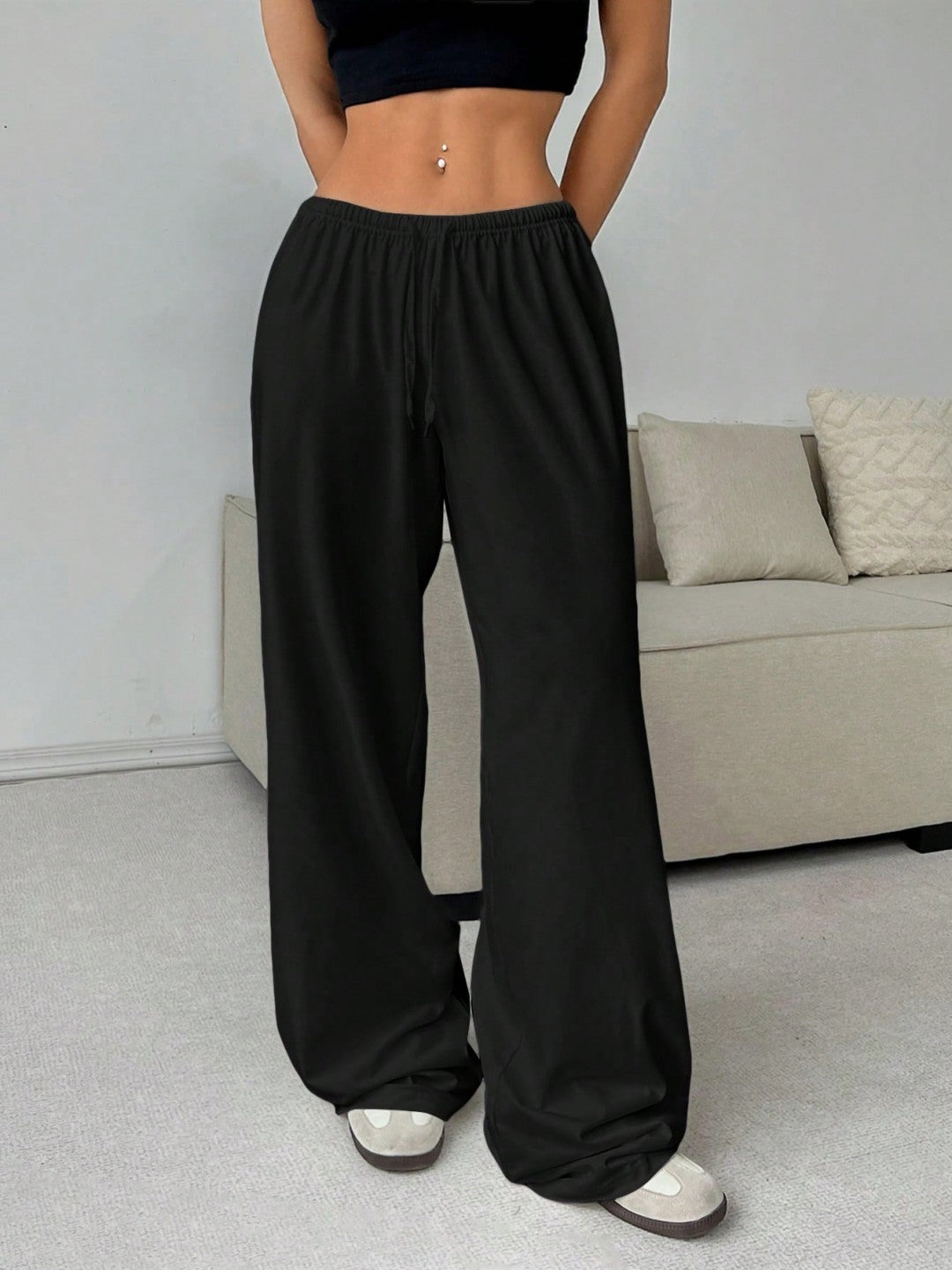 Women's Wide Leg Drawstring Casual Lounge Pants