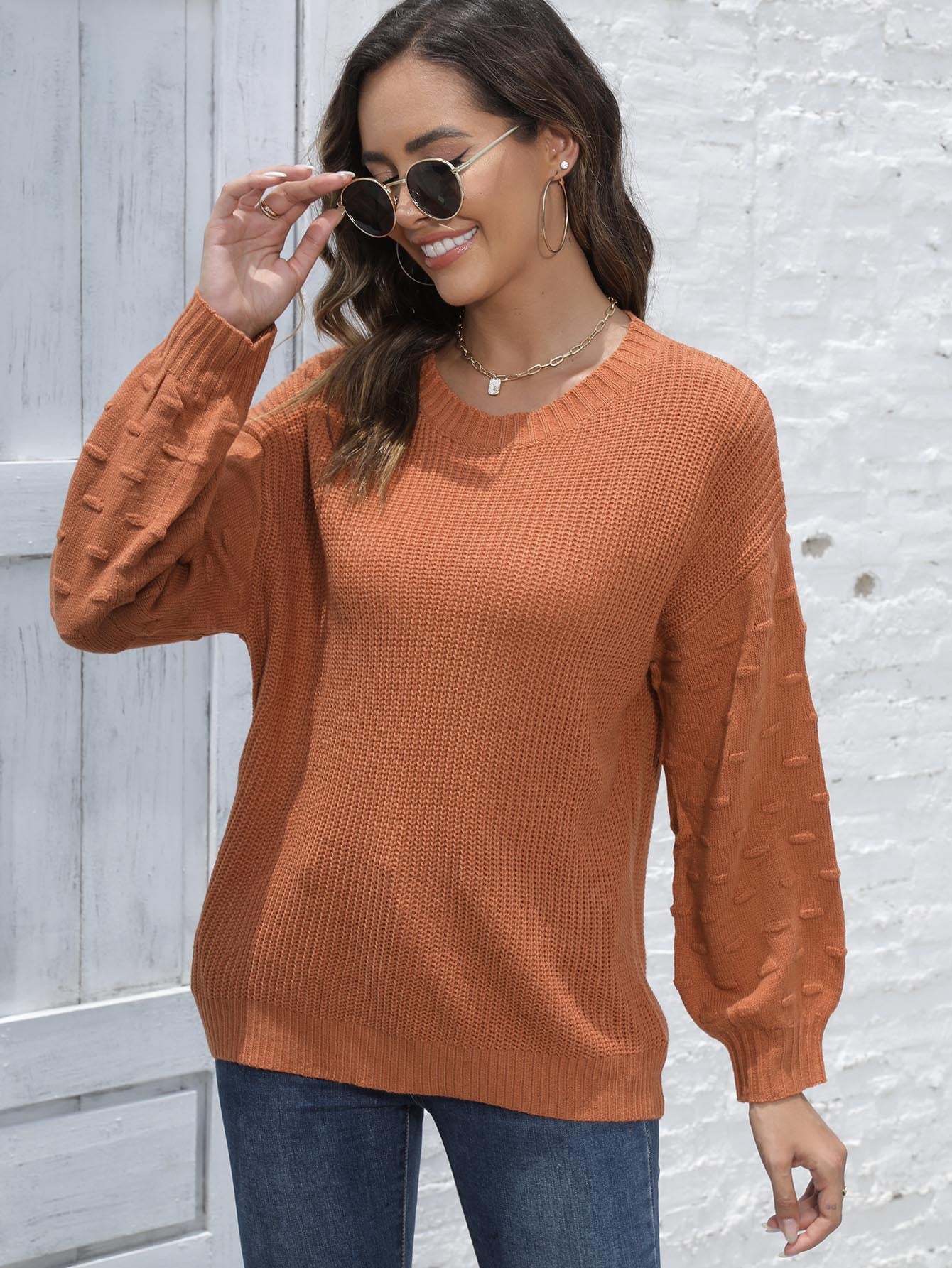 Women's Sweater Long-sleeved Bottoming Shirt Solid Color Casual Sweater