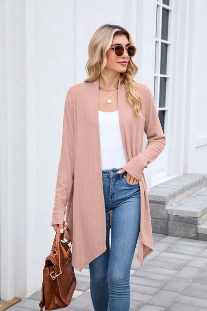 Women's Oversized Long Open Front Knit Cardigan Sweater