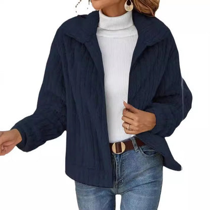 Women's Fuzzy Lapel Cropped Cardigan Jacket