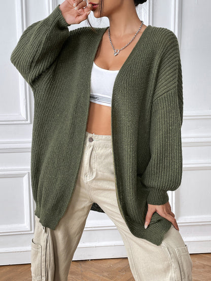 Women's Simple Casual Cardigan Solid Color Long-sleeved Jacket