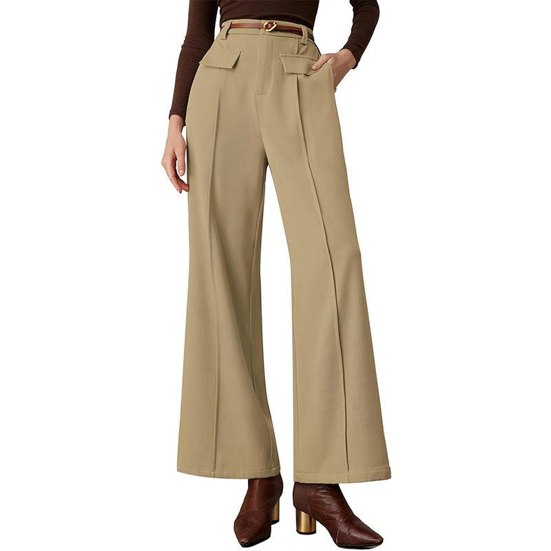 Women's High-Waist Wide-Leg Suit Pants – Elegant Business Trousers