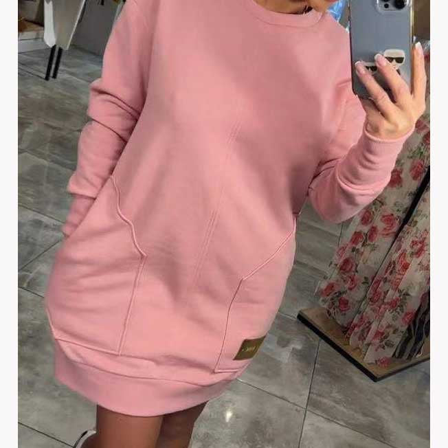 Women's Oversized Pocket Tunic Sweatshirt Long Sleeve