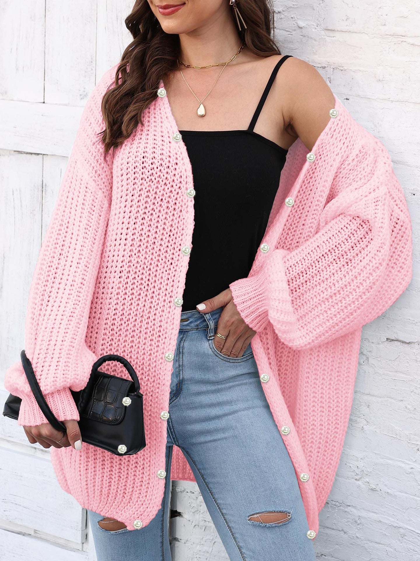 Women's Thick Coat Thick Needle Woven Cardigan Loose Casual Sweater