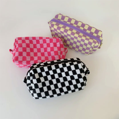 Wool Checkerboard Large Capacity Portable Storage Bag