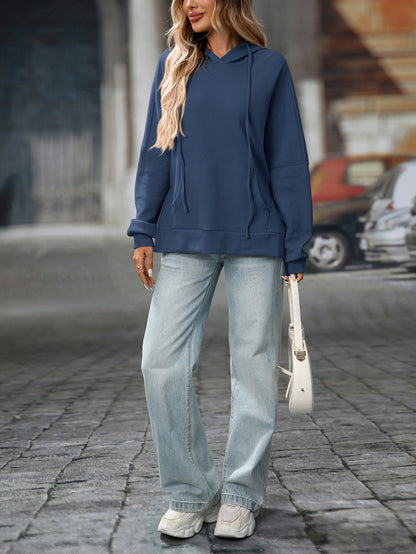 Trendy Waffle Knit Hoodie – Comfortable Casual Pullover for Fall/Winter