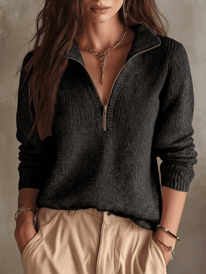 Women's Half Zip Knit Pullover Sweater