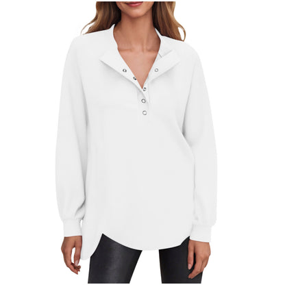 Women's Oversized Button Sweatshirt Long Sleeve Pullover