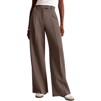 Women's High-Waisted Wide-Leg Pants – Elegant Business Trousers