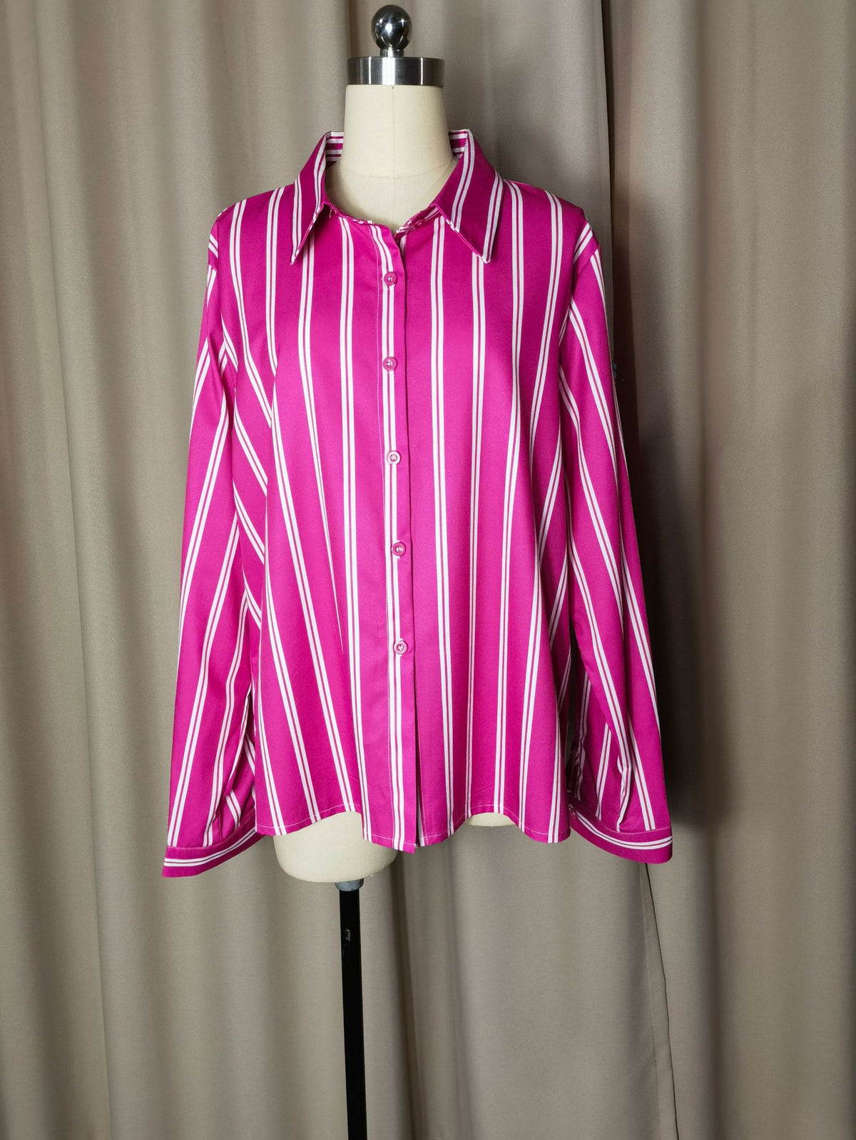 Women's Striped Long Sleeve Business Casual Shirt