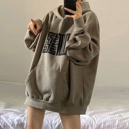 Womens Oversized Graphic Hoodie Vintage Fleece Sweatshirt