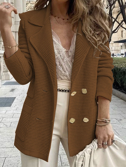 Women's Corduroy Blazer Lapel Button Front