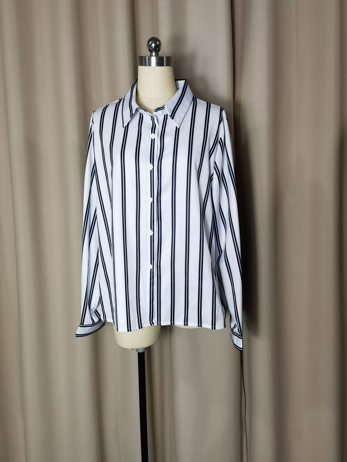 Women's Striped Long Sleeve Business Casual Shirt