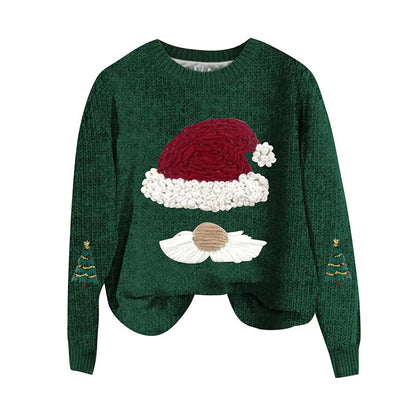Christmas Sweater Women Loose Knit Holiday Pullover Top