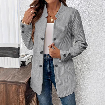 Women's Textured Double Breasted Blazer Jacket