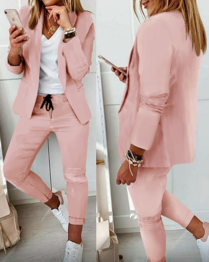 Women's Blazer Pants Set Casual Two Piece Suit Outfit