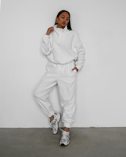 Women's Fleece Half Zip Sweatsuit Lounge Set