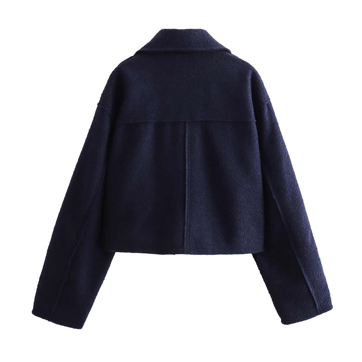 Women's Cropped Boucle Zip Jacket Collar Pocket