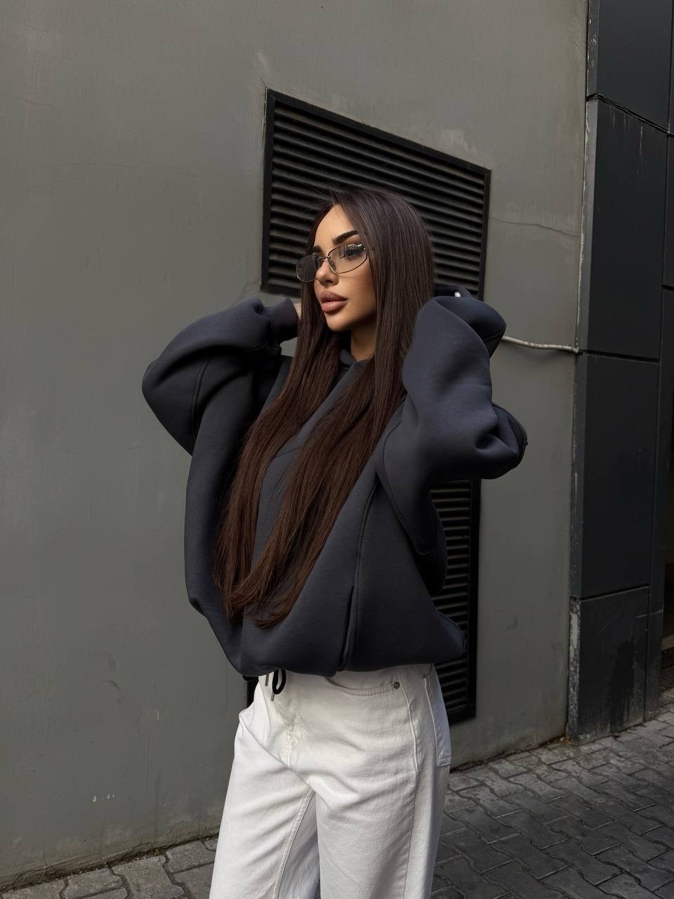 Women's Oversized Fleece Drop Shoulder Hoodie
