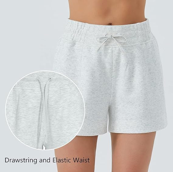 Women's High-Waisted Drawstring Sweat Shorts – Casual Lounge Shorts