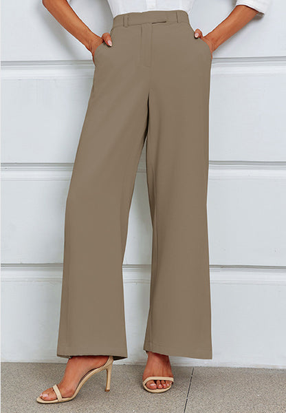 Women's High-Waisted Split Wide-Leg Pants – Elegant Business Trousers