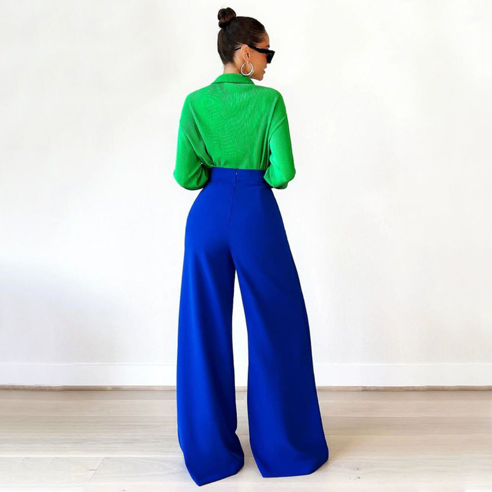 Women's High Waist Wide Leg Pants Flowy Loose Casual