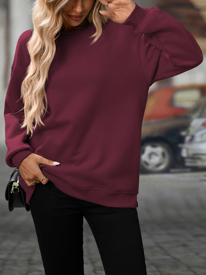 Trendy Y2K Fleece Pullover Sweatshirt – Fall/Winter Casual Top