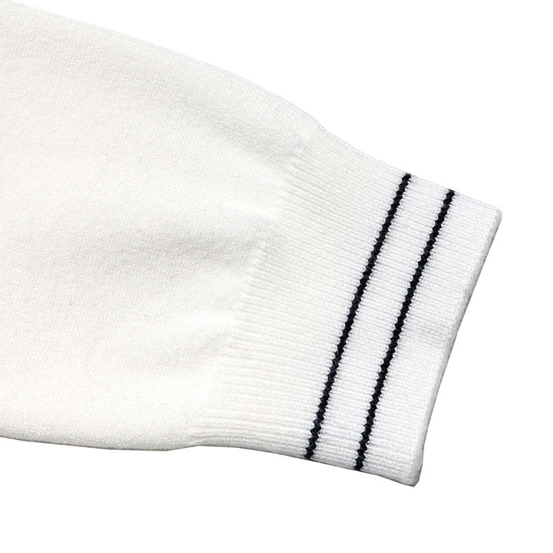 Striped Sailor V Neck Knit Sweater Preppy Pullover