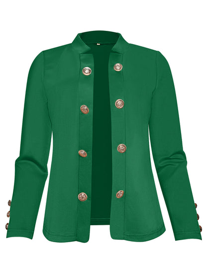 Women's Blazer Button Cuff Long Sleeve Jacket