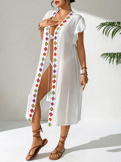 Womens Boho Crochet Beach Cover Up Dress Swimwear