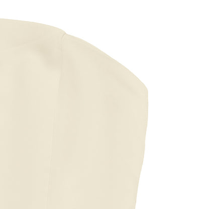Strapless Button Detail Top and Wide Leg Pants Set