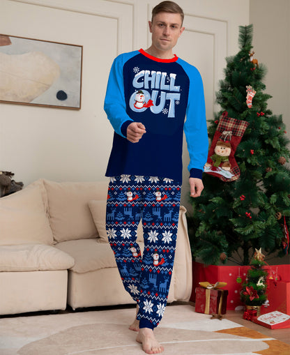 Snowman Alphabet Parent-child Dress Printed Christmas Pajama Set