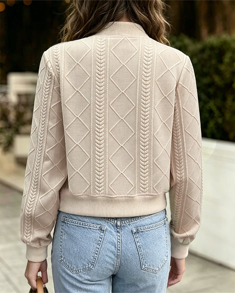 Women's Gold Button Cropped Knit Cardigan