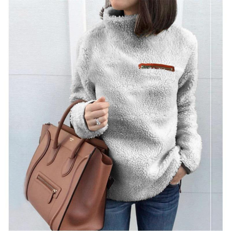 Women's Sherpa Fleece Quarter Zip Pullover Winter Top