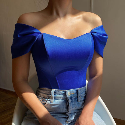 Halter Corset Top Satin Bustier Slim Fit Summer Tank