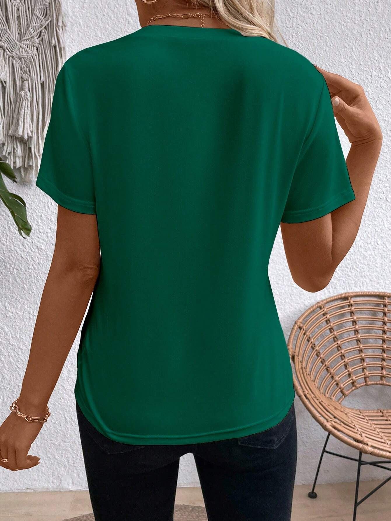 Women's Crew Neck Short Sleeve Top – Casual Summer T-Shirt