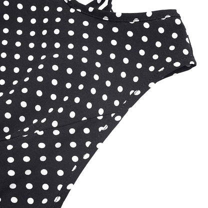 Women’s Polka Dot Sleeveless Maxi Dress Backless Summer